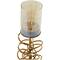 Gold Metal Ring Stand Pillar Hurricane Lamp Set